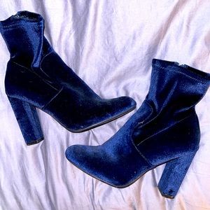 Steve Madden Blue Velvet Booties
